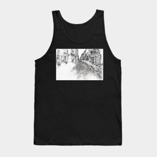 Cobbled street drawing of Whitby North Yorkshire Tank Top